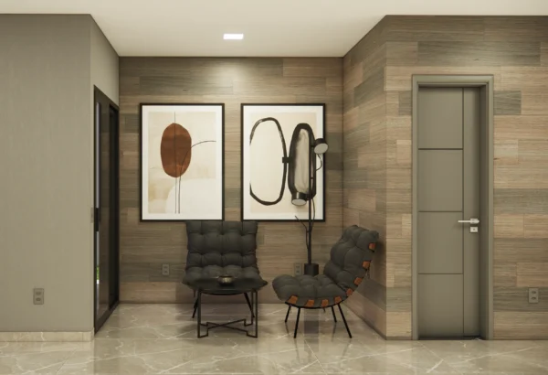 PLANTA DE CASA TÉRREA COM PÉ-DIREITO DUPLO E SUÍTE COM CLOSET - Image 5